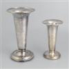 (RED STAR LINE.) Two weighted silver flower vases by Elkington,